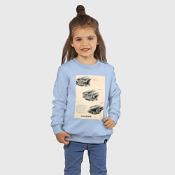 Свитшот хлопковый детский Автомобиль Jaguar, цвет: мягкое небо — фото 2