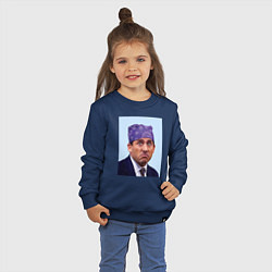 Свитшот хлопковый детский Michael Scott - Prison mike the office meme, цвет: тёмно-синий — фото 2