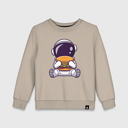 Детский свитшот Космонавт ест гамбургер