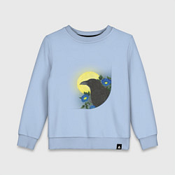 Детский свитшот Чёрный ворон на ветке под луной
