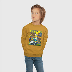 Свитшот хлопковый детский Euro cup - Bart Simpson, цвет: горчичный — фото 2