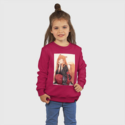 Свитшот хлопковый детский Волчица и пряности Холо торговец, цвет: маджента — фото 2