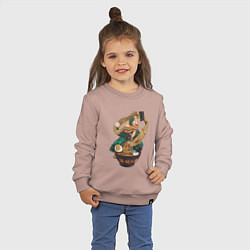 Свитшот хлопковый детский One piece Зоро Zoro удон, цвет: пыльно-розовый — фото 2