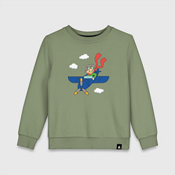 Детский свитшот Мальчик пилот и самолет