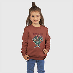 Свитшот хлопковый детский Тандзиро в ярости Клинок рассекающий демонов, цвет: кирпичный — фото 2
