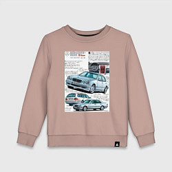Свитшот хлопковый детский Mercedes e-class, цвет: пыльно-розовый