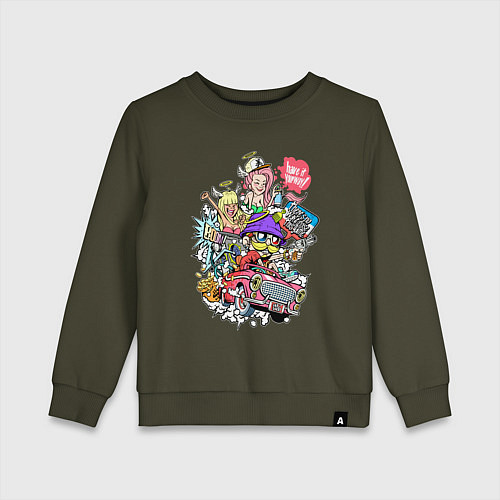 Детский свитшот Делай всё по-своему / Хаки – фото 1