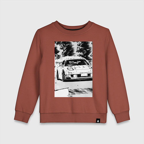 Детский свитшот Mazda rx-7 автомобиль гоночный / Кирпичный – фото 1