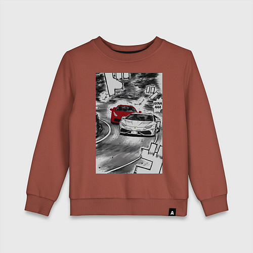 Детский свитшот Lamborghini initial d / Кирпичный – фото 1