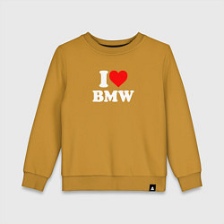 Свитшот хлопковый детский I love my BMW, цвет: горчичный