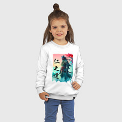 Свитшот хлопковый детский Japanese samurai - ghost of Tsushima sketch, цвет: белый — фото 2