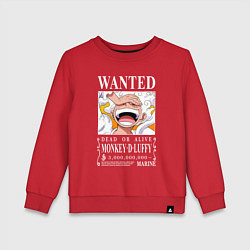 Свитшот хлопковый детский Monkey D Luffy - wanted, цвет: красный