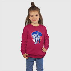 Свитшот хлопковый детский Elephant USA, цвет: маджента — фото 2