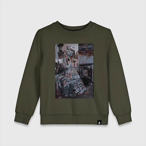 Детский свитшот Художественный творческий беспорядок / Хаки – фото 1