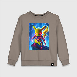 Детский свитшот Neon Pikachu - cyberpunk horror