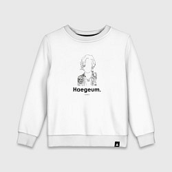 Свитшот хлопковый детский BTS Agust D Haegeum, цвет: белый