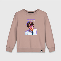 Свитшот хлопковый детский Jeong Wooyoung Ateez, цвет: пыльно-розовый