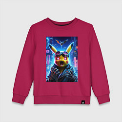Детский свитшот Pikachu brave cyber pilot - neon glow