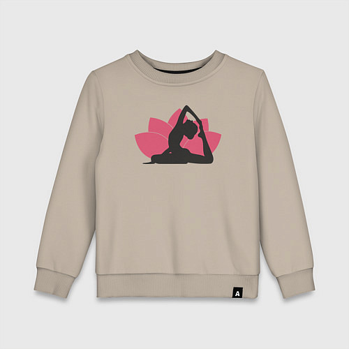 Детский свитшот Yoga lotus / Миндальный – фото 1