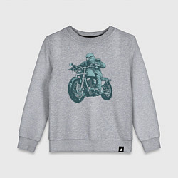 Детский свитшот Голубь байкер на мотоцикле