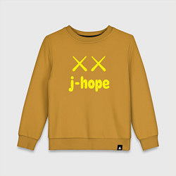 Свитшот хлопковый детский BTS j-hope, цвет: горчичный