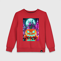 Детский свитшот Halloween and Minecraft - pumpkin