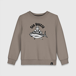 Свитшот хлопковый детский Fish breeze, цвет: утренний латте