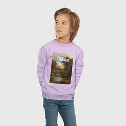 Свитшот хлопковый детский Olesya река, цвет: лаванда — фото 2