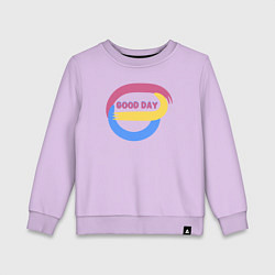 Детский свитшот Абстракция и надпись - good day