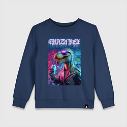 Детский свитшот Crazy rex - ai art fantasy