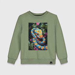 Детский свитшот Змея в зелени
