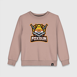 Свитшот хлопковый детский Fox gun, цвет: пыльно-розовый