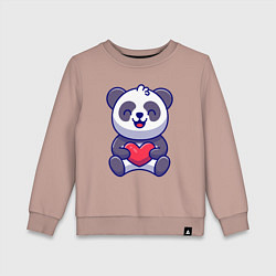 Детский свитшот Весёлая панда с сердцем