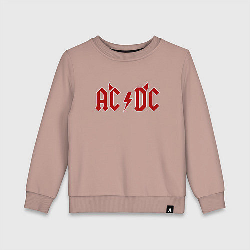 Детский свитшот AC DC devil / Пыльно-розовый – фото 1