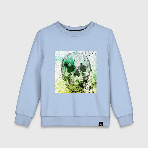 Детский свитшот Череп черный краски / Мягкое небо – фото 1