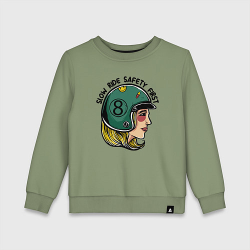 Детский свитшот Безопасность - медленная езда / Авокадо – фото 1