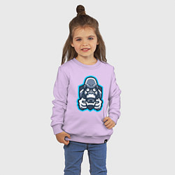 Свитшот хлопковый детский Gamer monkey, цвет: лаванда — фото 2