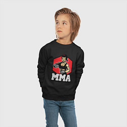 Свитшот хлопковый детский MMA girl, цвет: черный — фото 2