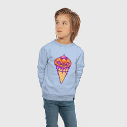 Свитшот хлопковый детский Halloween ice cream, цвет: мягкое небо — фото 2