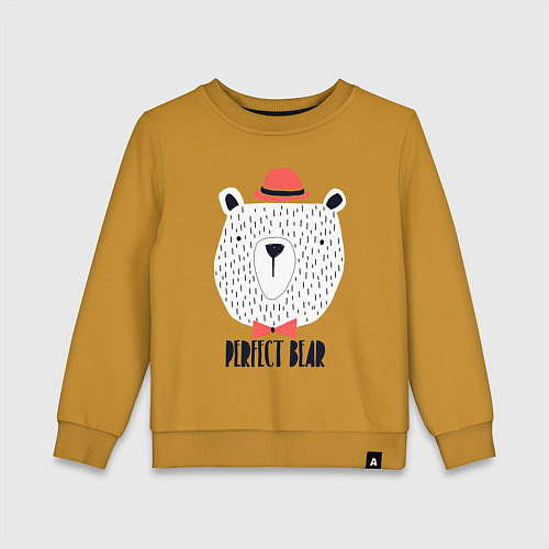 Детский свитшот Идеальный медведь / Горчичный – фото 1