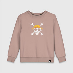 Свитшот хлопковый детский One piece ванпис, цвет: пыльно-розовый