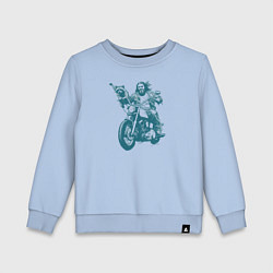Детский свитшот Енот с байкером на мотоцикле
