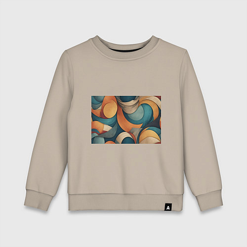 Детский свитшот Абстракция теплые контрасты / Миндальный – фото 1