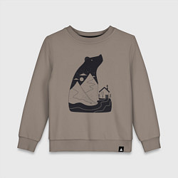 Детский свитшот Горы и медведь