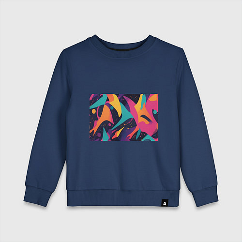 Детский свитшот Космос яркая абстракция / Тёмно-синий – фото 1