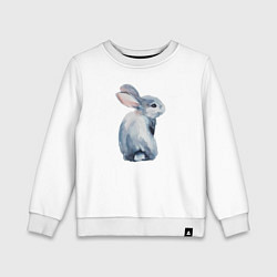 Свитшот хлопковый детский Кролик арт, цвет: белый