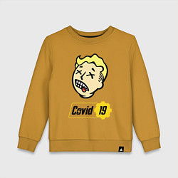 Свитшот хлопковый детский Vault boy - covid 19, цвет: горчичный