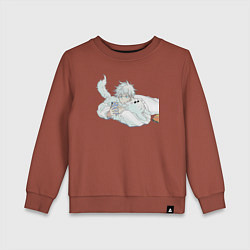 Детский свитшот Магическая битва Сатору Годзё с котом