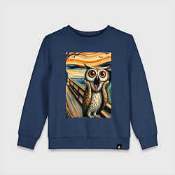 Детский свитшот Сова кричит на картине Эдварда Мунка - нейроарт