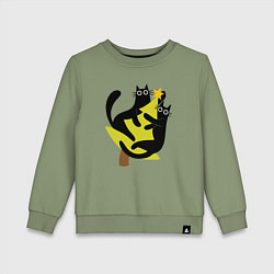 Детский свитшот Черные коты на елке